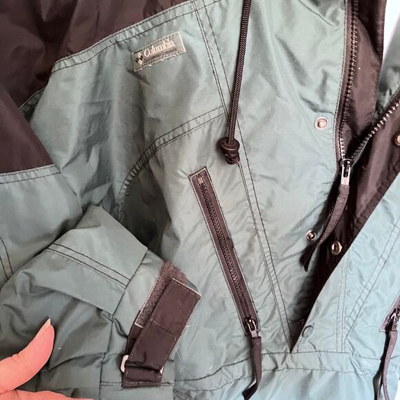 Columbia Anorak Pullover Men's Coat Size M Green Pullover 3/4 Zip Vintage 90s - Picture 4 of 14